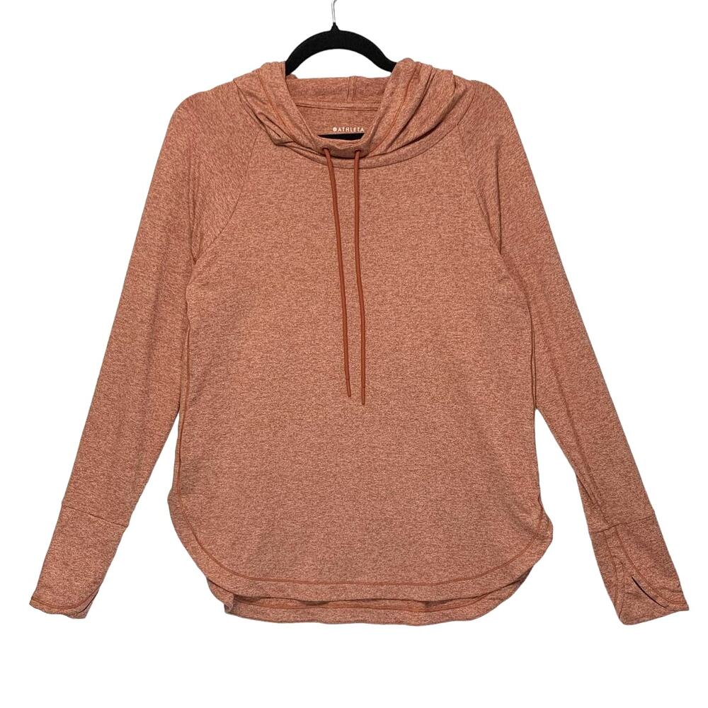 Athleta Uptempo Pullover Hoodie Sweatshirt Women's Sz M Cameo Peach Athleisure